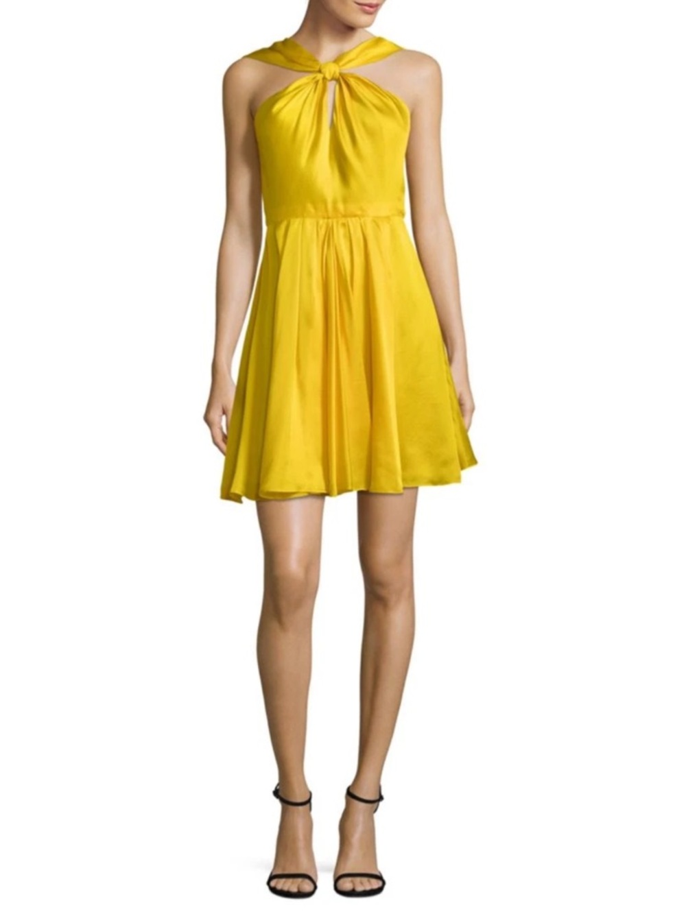 Halston Heritage yellow Silk party Sundress Sz 0